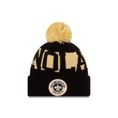 New Orleans Saints Gorra | New Era NFL Cold Weather Sport Knit Beanie Mexico - Negros